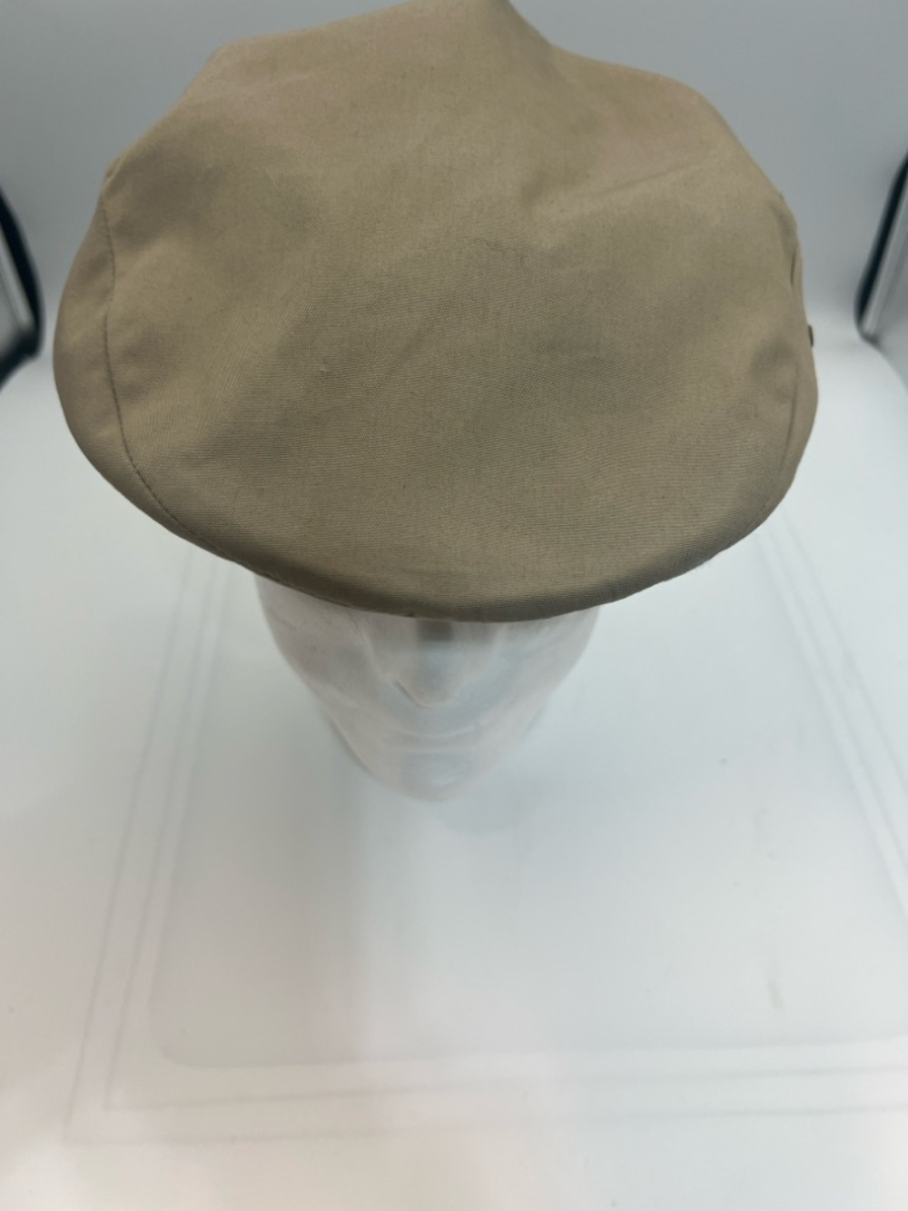 Scala Classics Flat Cap Newsboy Hat Mens Medium Tan Cotton Blend Driving Cap